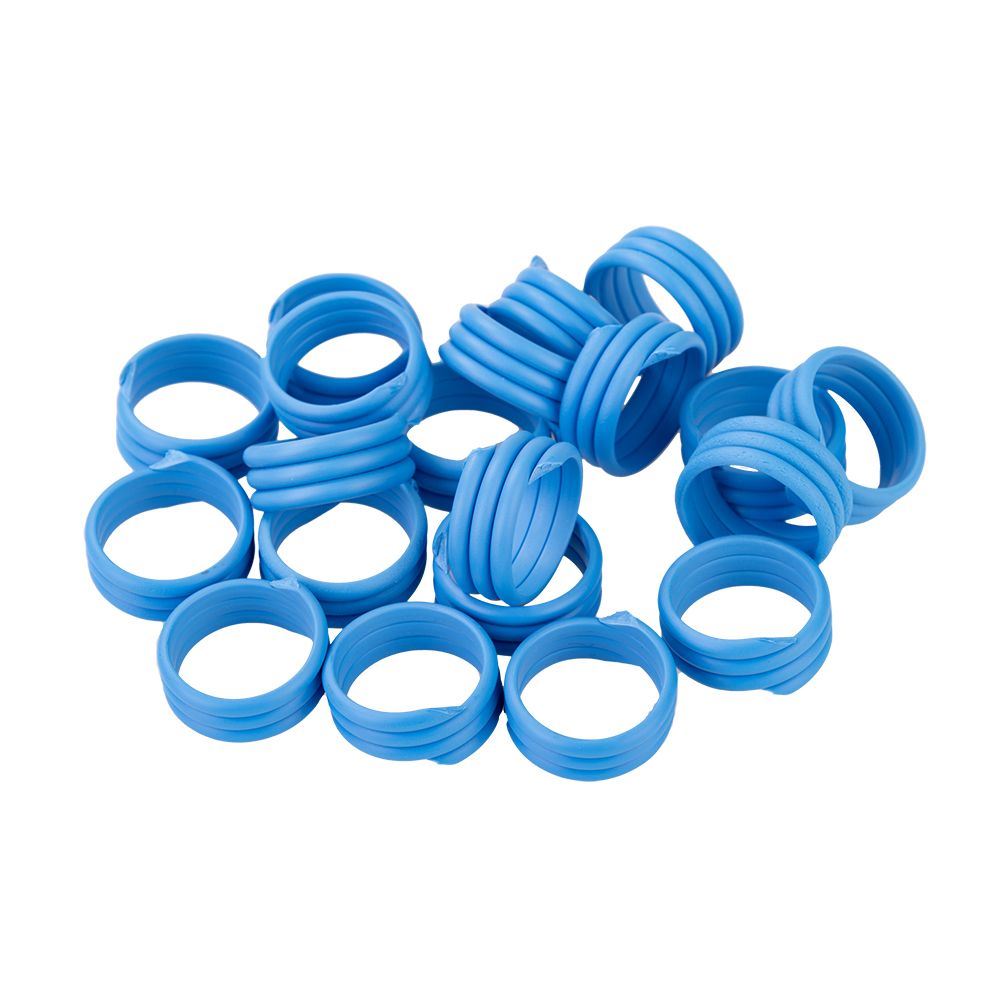 Poultry Leg Bands Spiral 16mm Blue 20 p