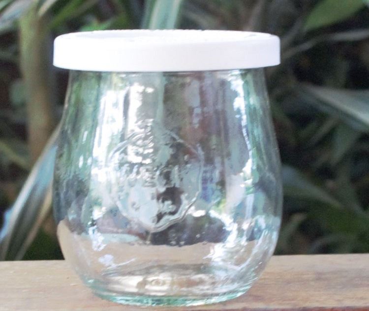 1 x 220ml Mini Tulip Jar  with WHITE STORAGE LID