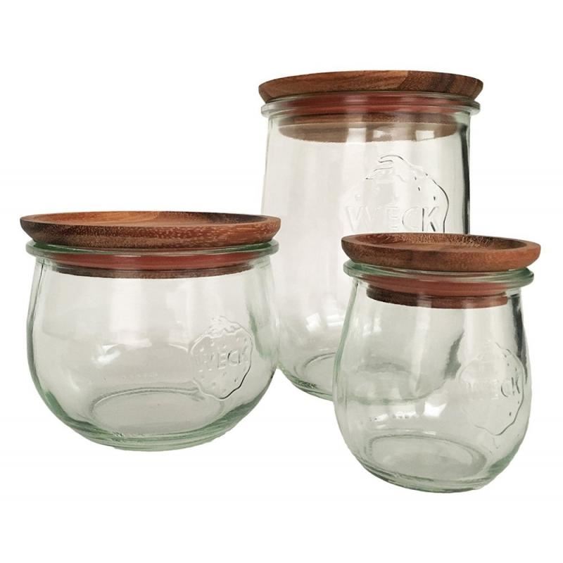 Large Wooden Lids with Seal to Suit Weck Jars Multi Pack 12