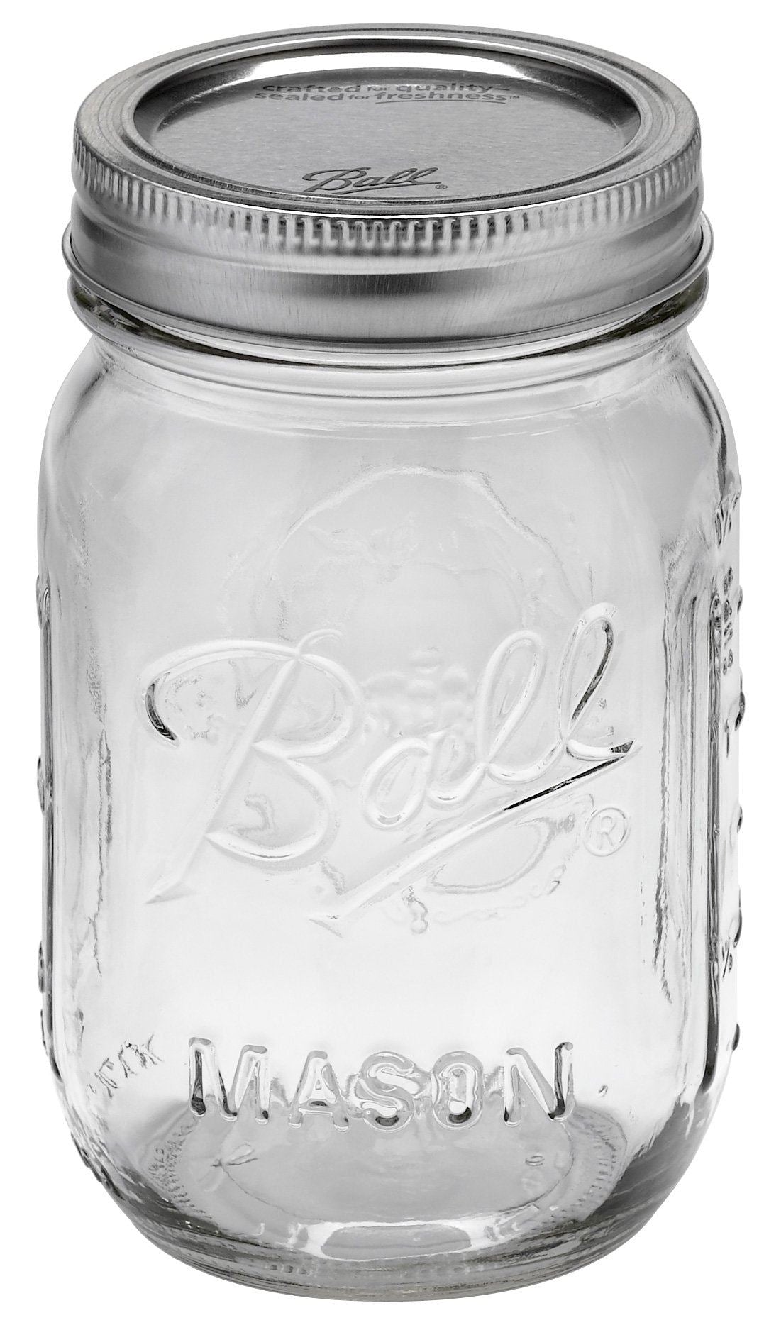 6 x Pint REGULAR Mouth Jars and Lids BPA Free Ball Mason