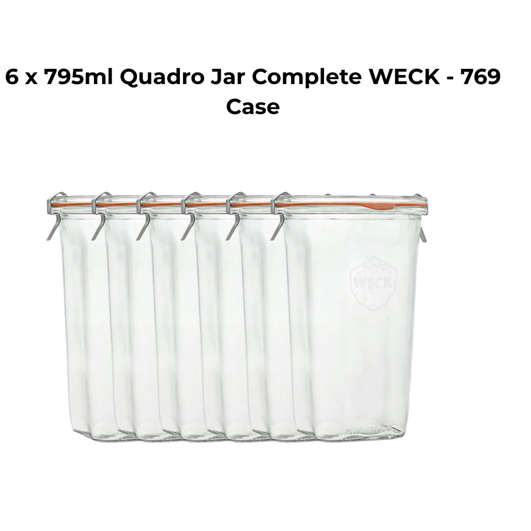 6 x 795ml Quadro Jar Complete WECK - 769 Case