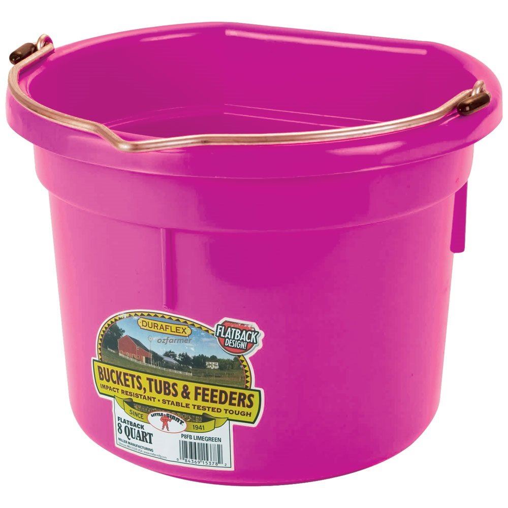 Plastic Bucket Flat Back 8L PINK