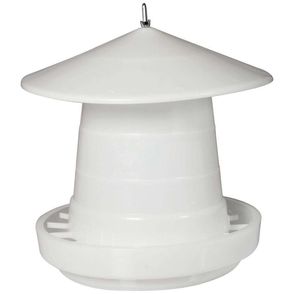 Hanging Poultry Feeder with Cover - Crown Suspension 15kg