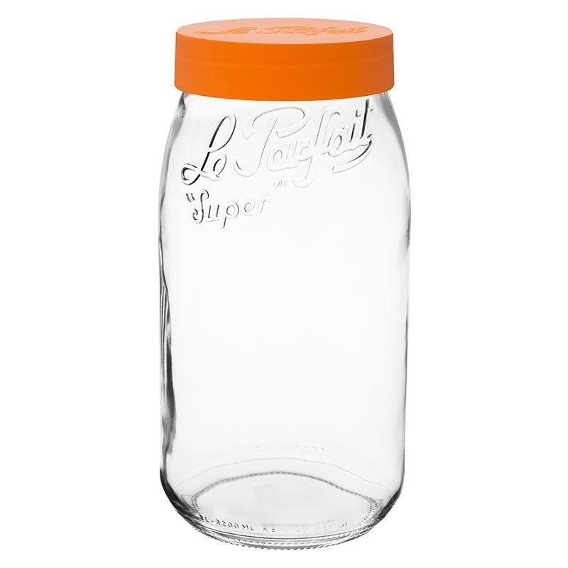 3000ml Le Parfait Storage Jar with Orange Screwtop Lid - OzFarmer
