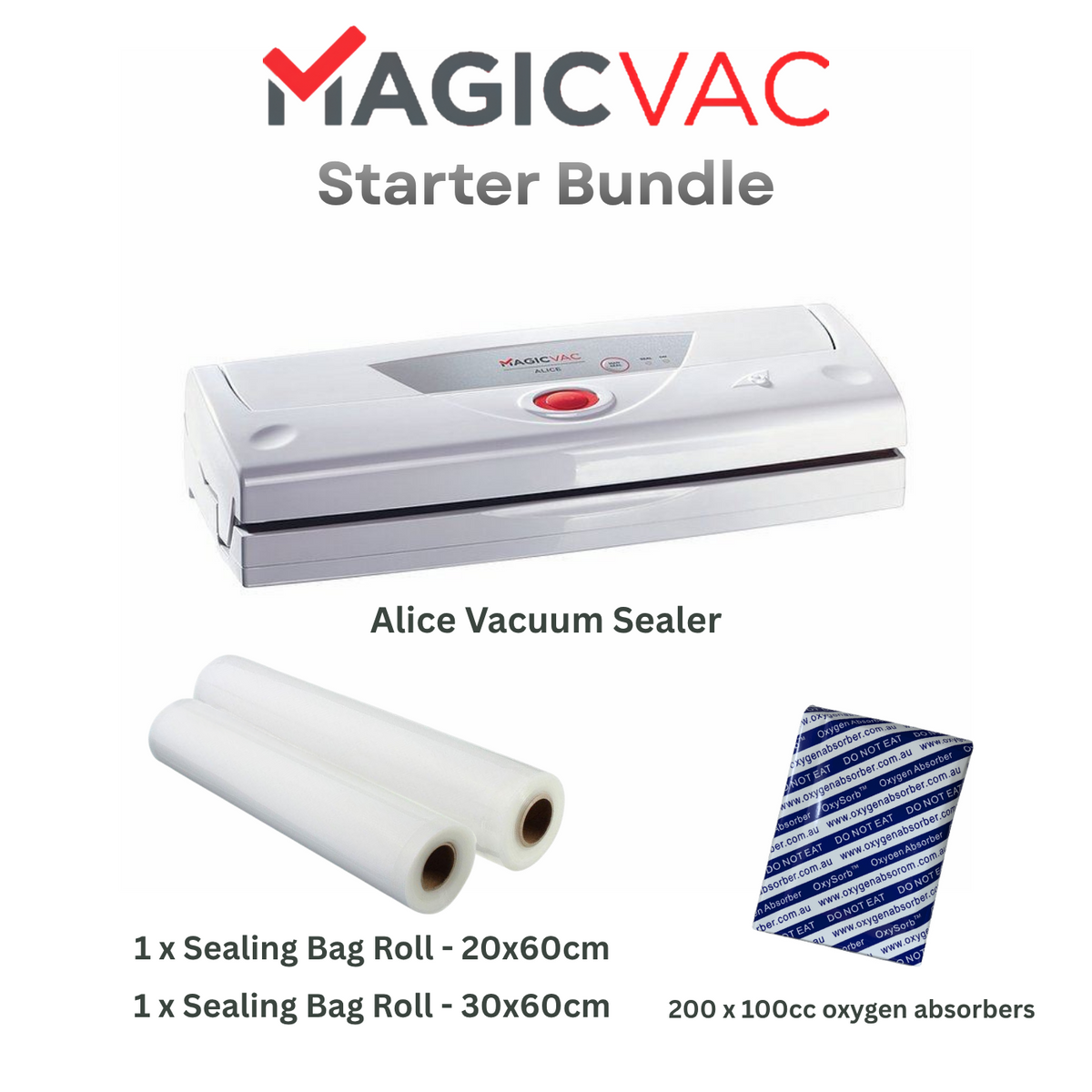 Magic Vac Alice Vacuum Sealer – Starter Bundle