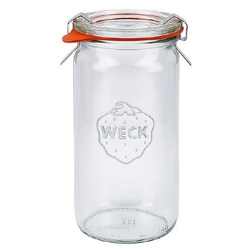 6 X 340ml WECK Cylinder Jar COMPLETE