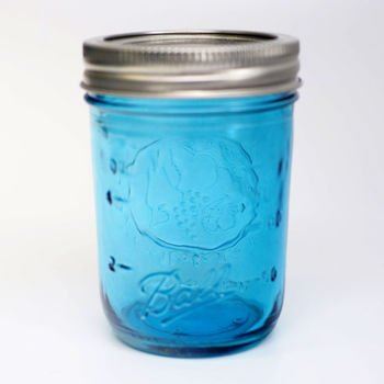 4 x Ball Mason Collection Elite BLUE Jars - Regular Mouth Half Pint / 8oz