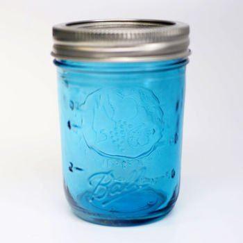 4 x Ball Mason Collection Elite BLUE Jars - Regular Mouth Half Pint / 8oz - OzFarmer