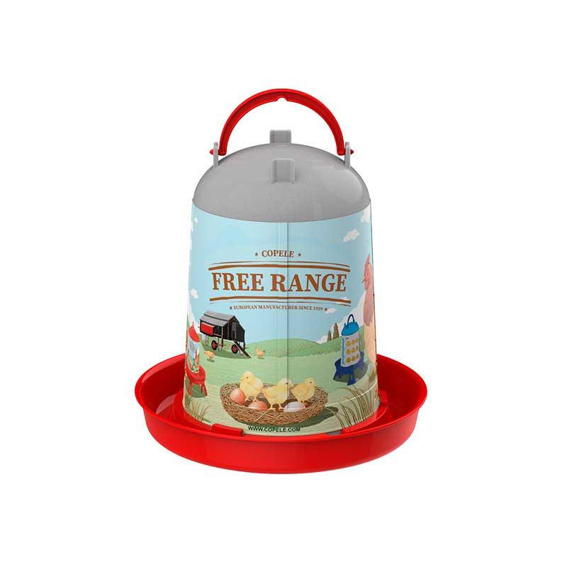 Eco Recycled Poultry Drinker "Free-Range" 5L - Red