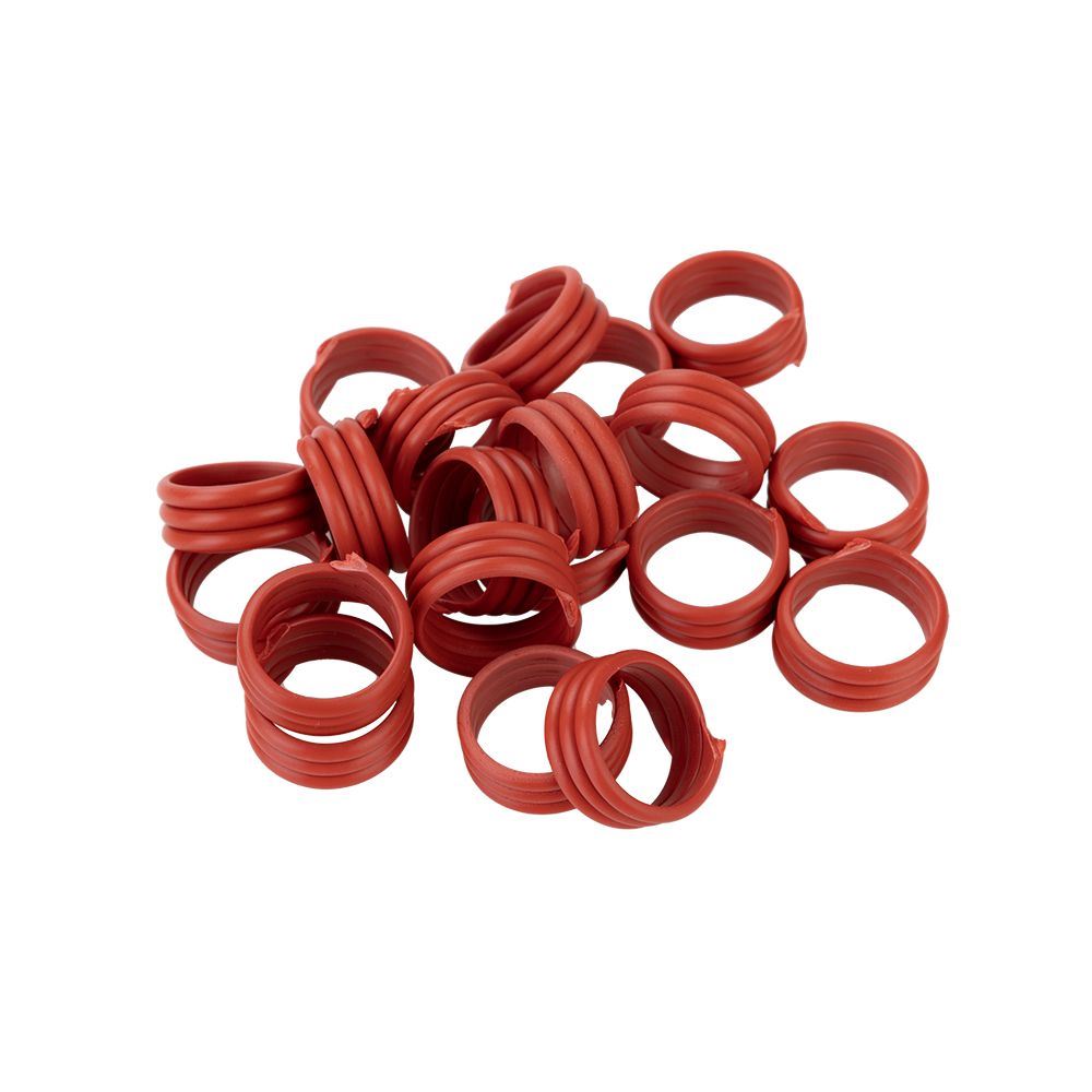 Poultry Leg Bands Spiral 16mm Red 20 pk