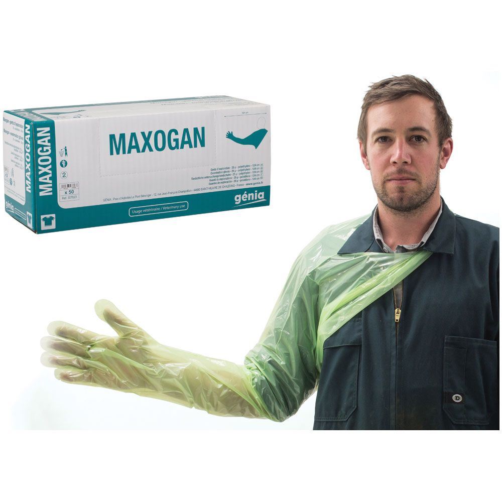 Gloves Exam Genia Maxogan (Green) 50pk