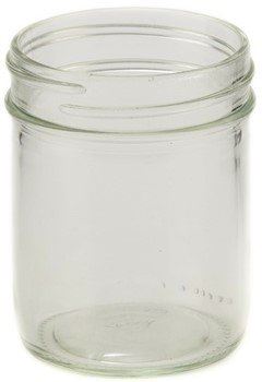 12 x Bell 8oz Half Pint Straight Sided Jars with Flat Silver Lid Non Pop /non High Heat