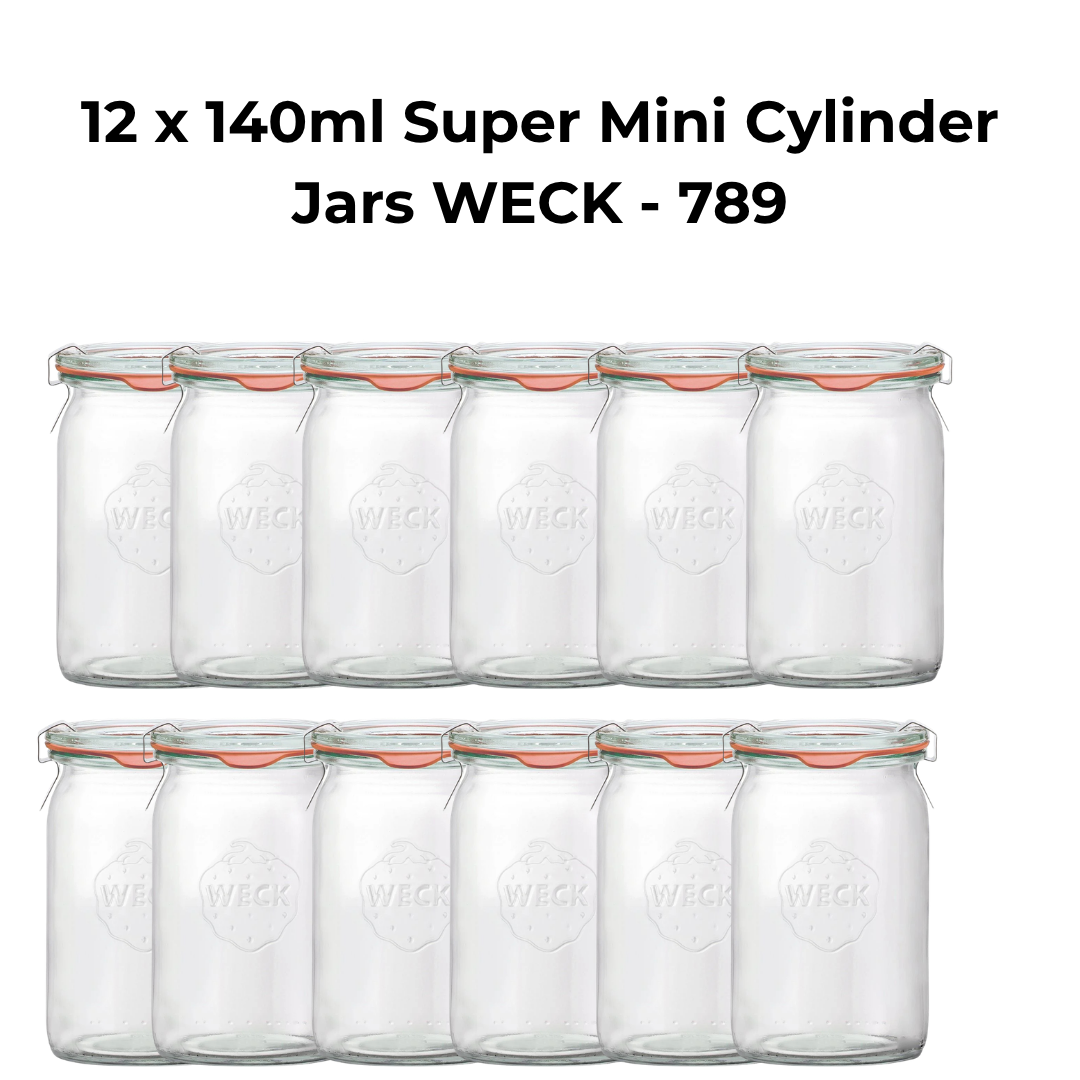 12 x 140ml Super Mini Cylinder Jars WECK - 789