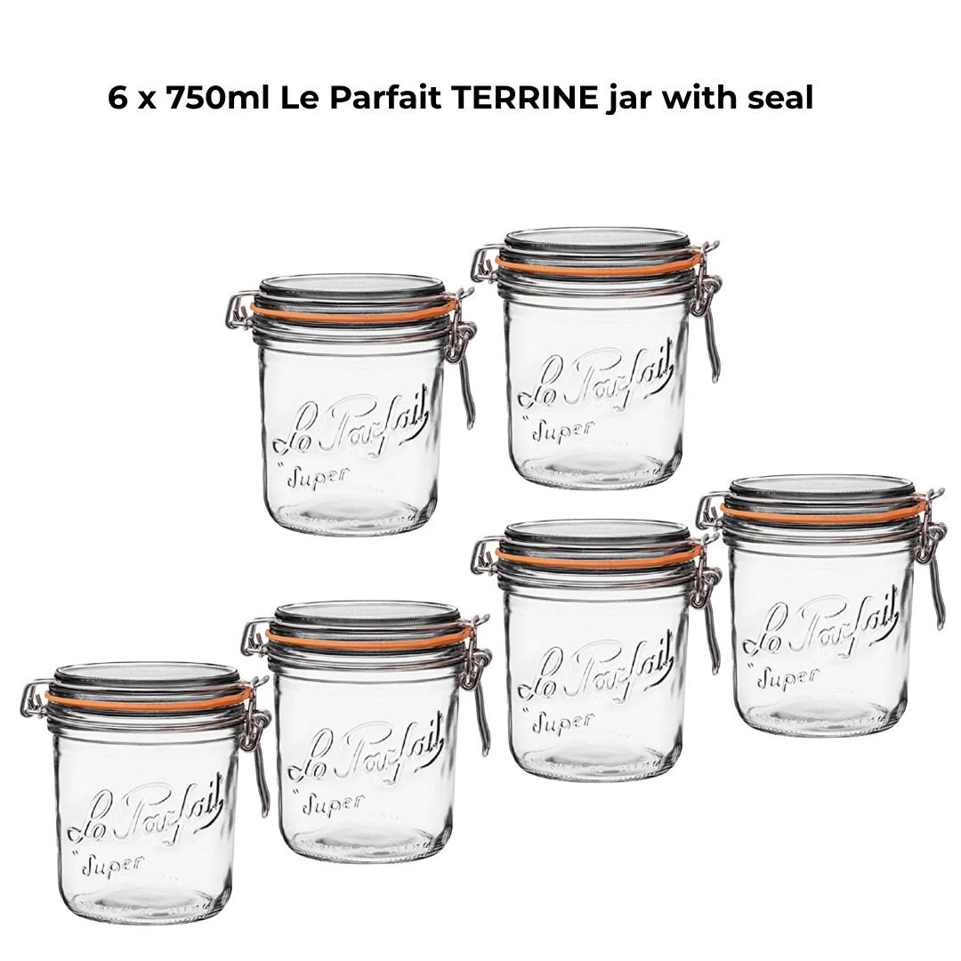6 x 750ml Le Parfait TERRINE jar with seal