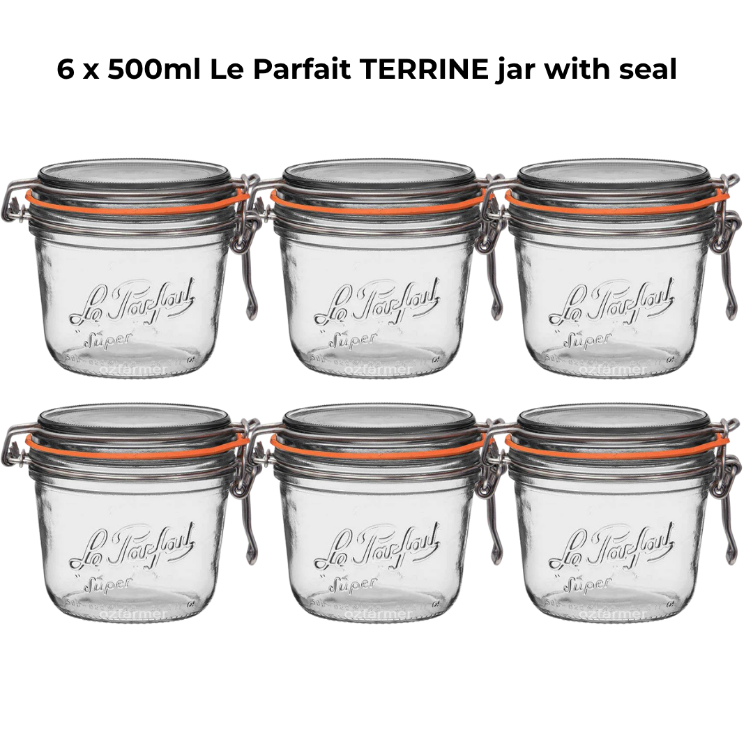 6 x 500ml Le Parfait TERRINE jar with seal
