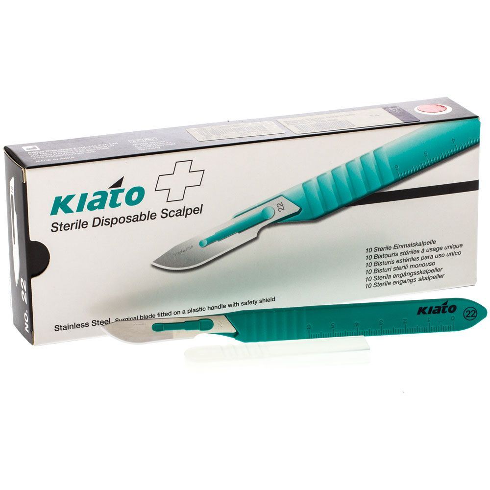 Scalpel Plastic Disposable Kiato Size 22 10pk