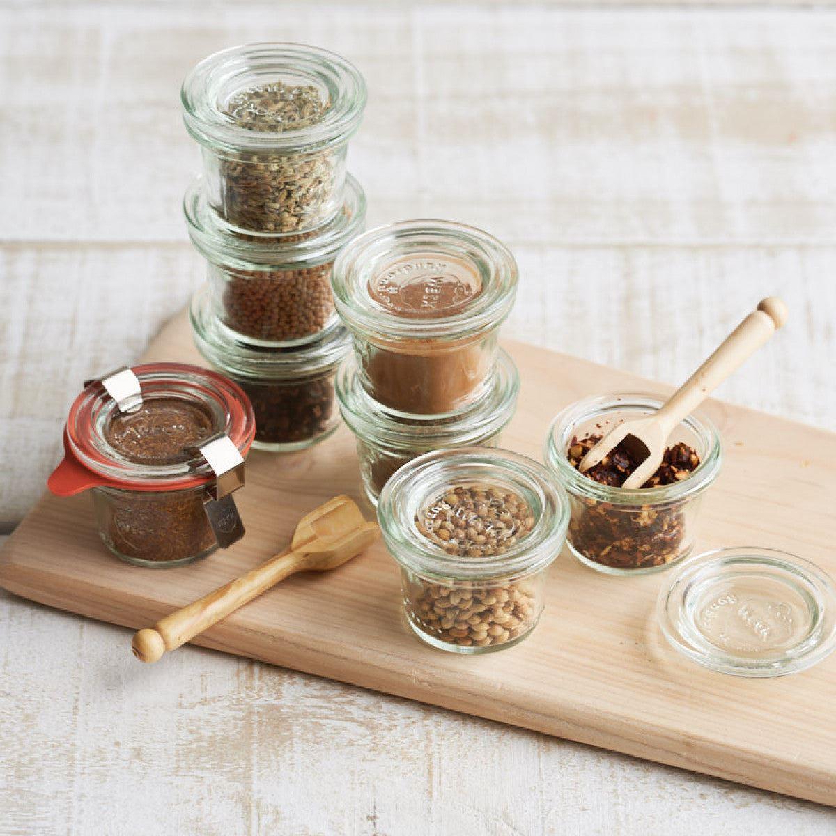 Weck 35ml Mini Tapered Preserving Jar with Seal, Lid, and Clips (Pack of 12)