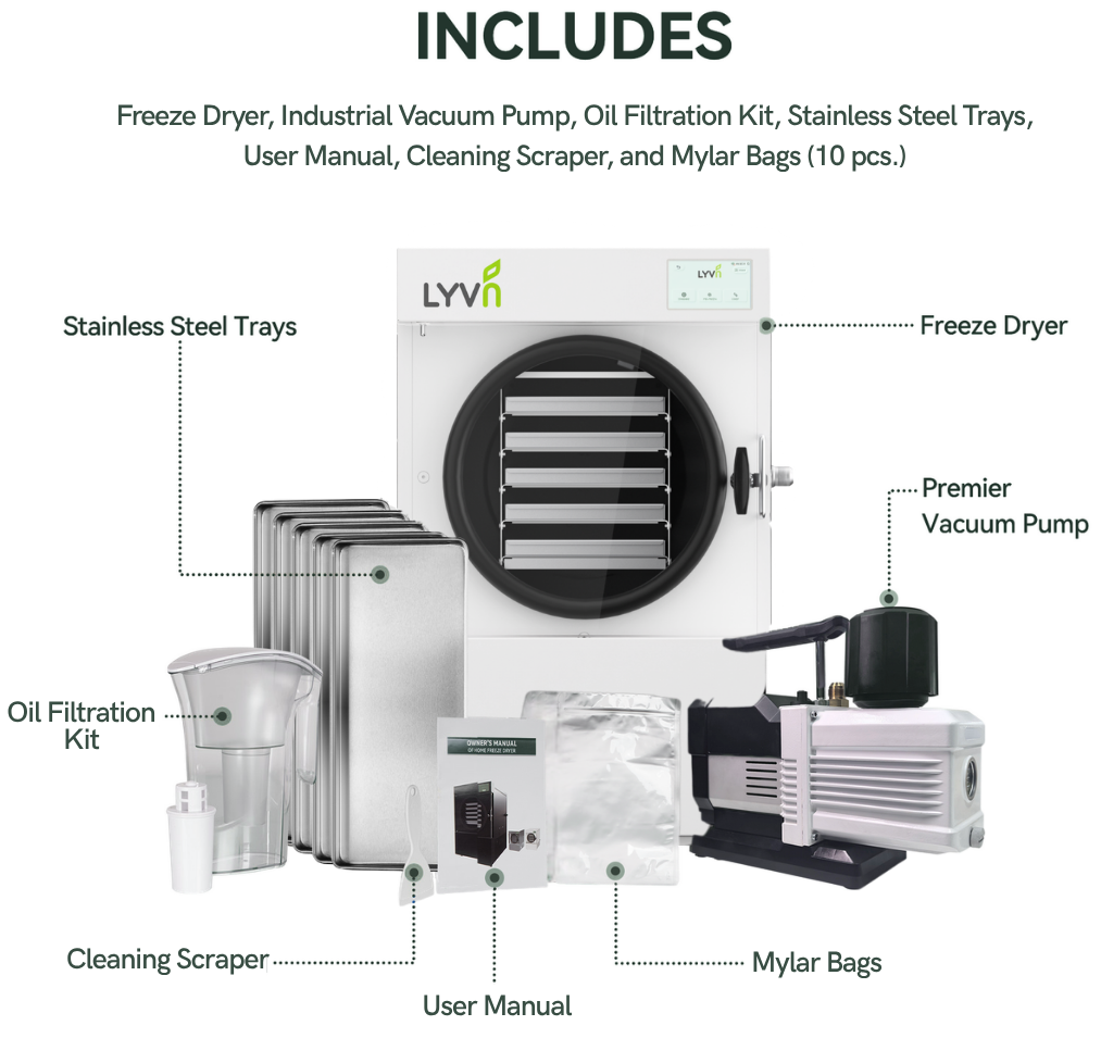 LYVN™ Home Freeze Dryer Medium White, 5 Tray Model