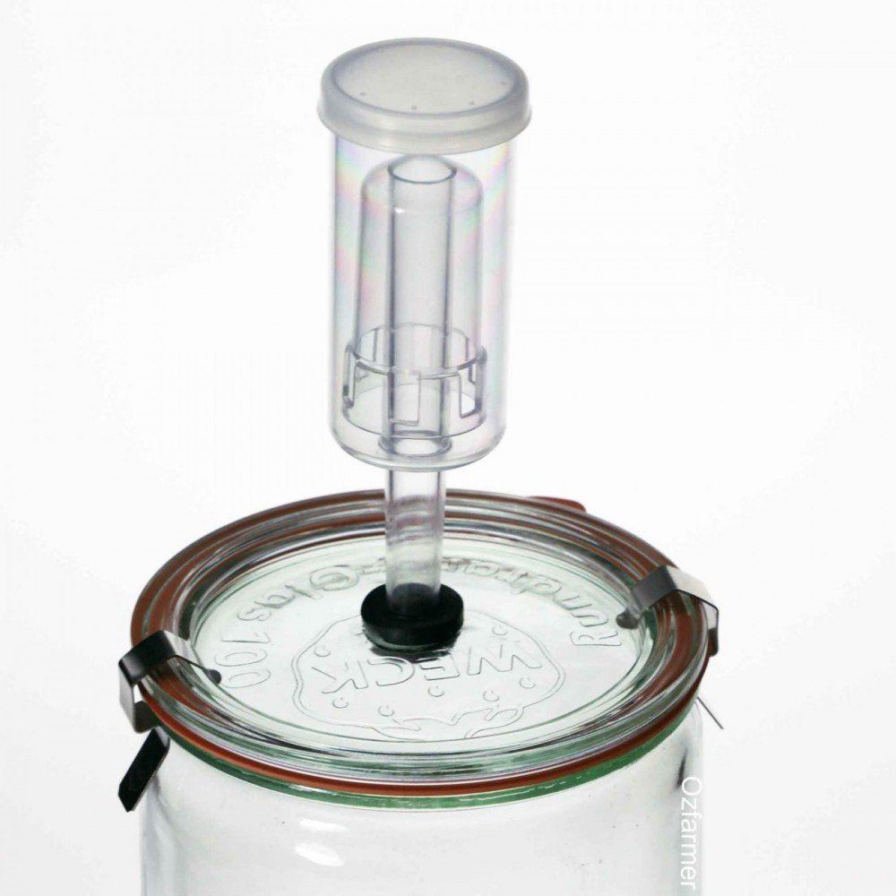 Medium Fermenting Lid with Airlock - NO JAR - Suits Weck MEDIUM Mouth Jars