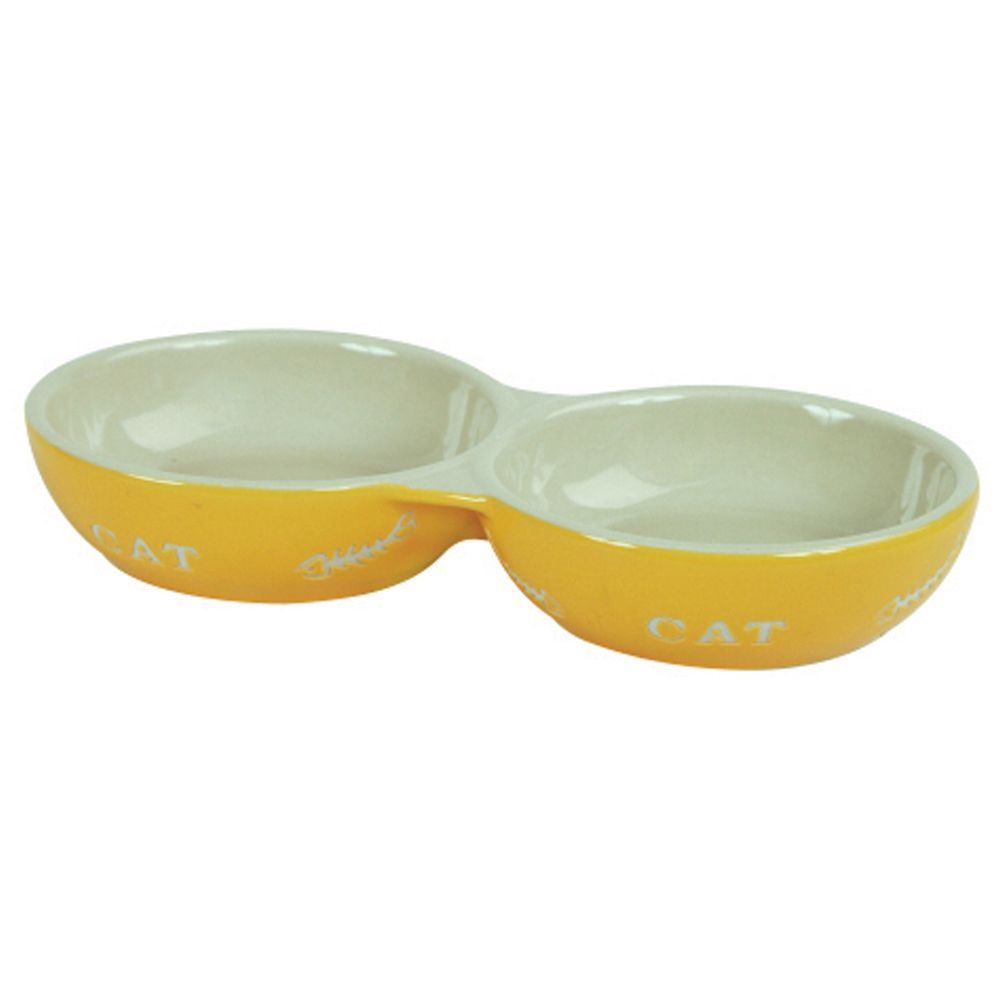 Pet Bowl Ceramic Cat Twin 2x200ml