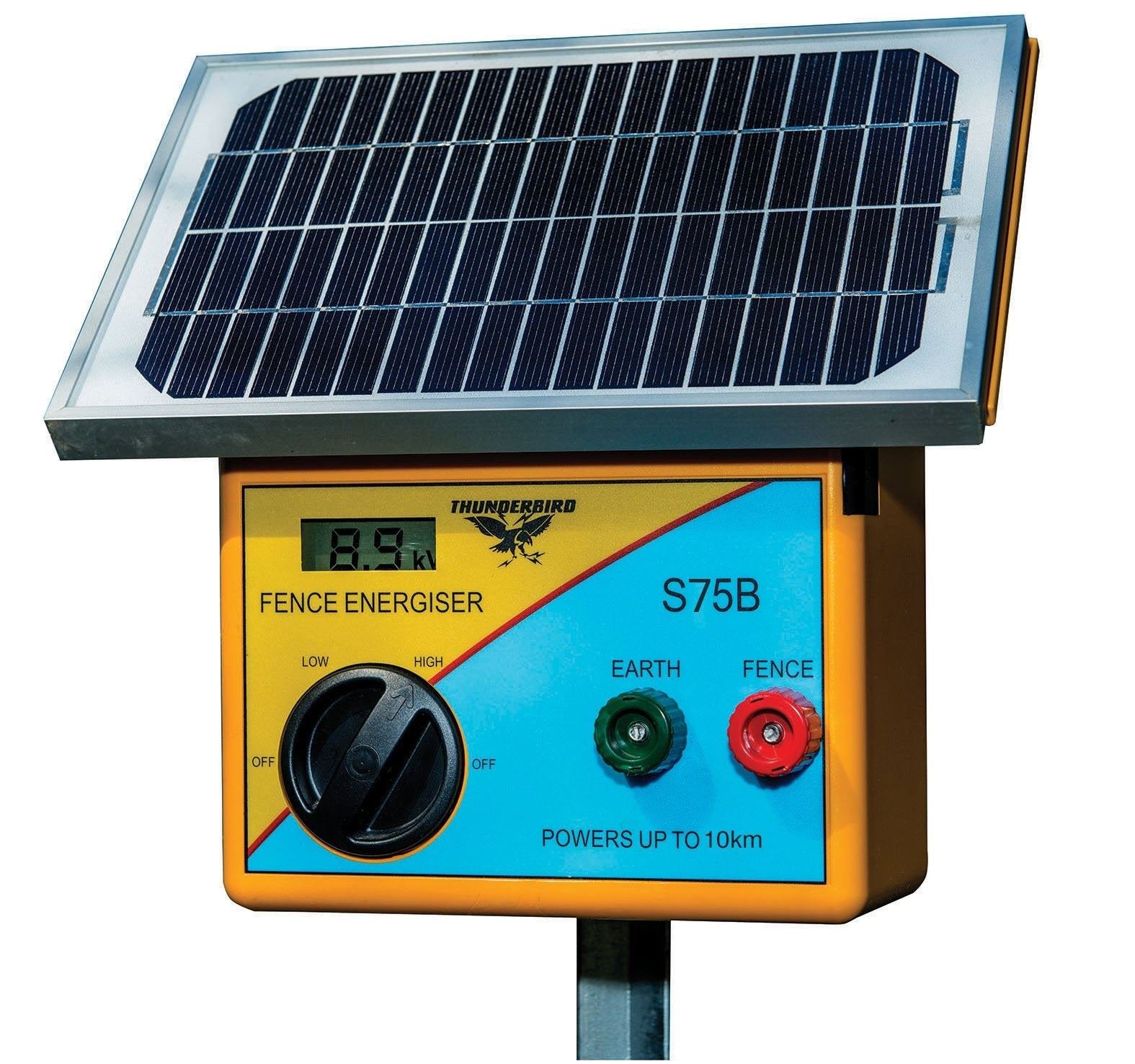 10km Solar Electric Fence Energiser with Battery