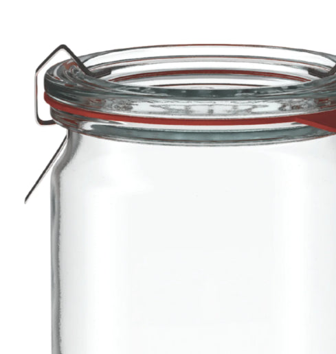6 X 600ml WECK Cylinder Jar COMPLETE
