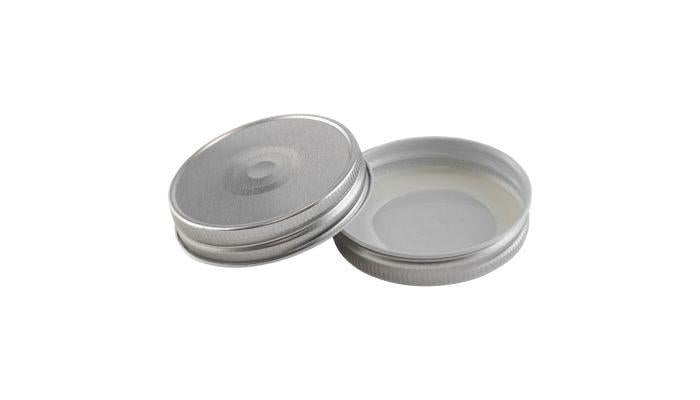 70mm SCREW TOP Lid with Hi-Heat Plastisol and safety button SILVER