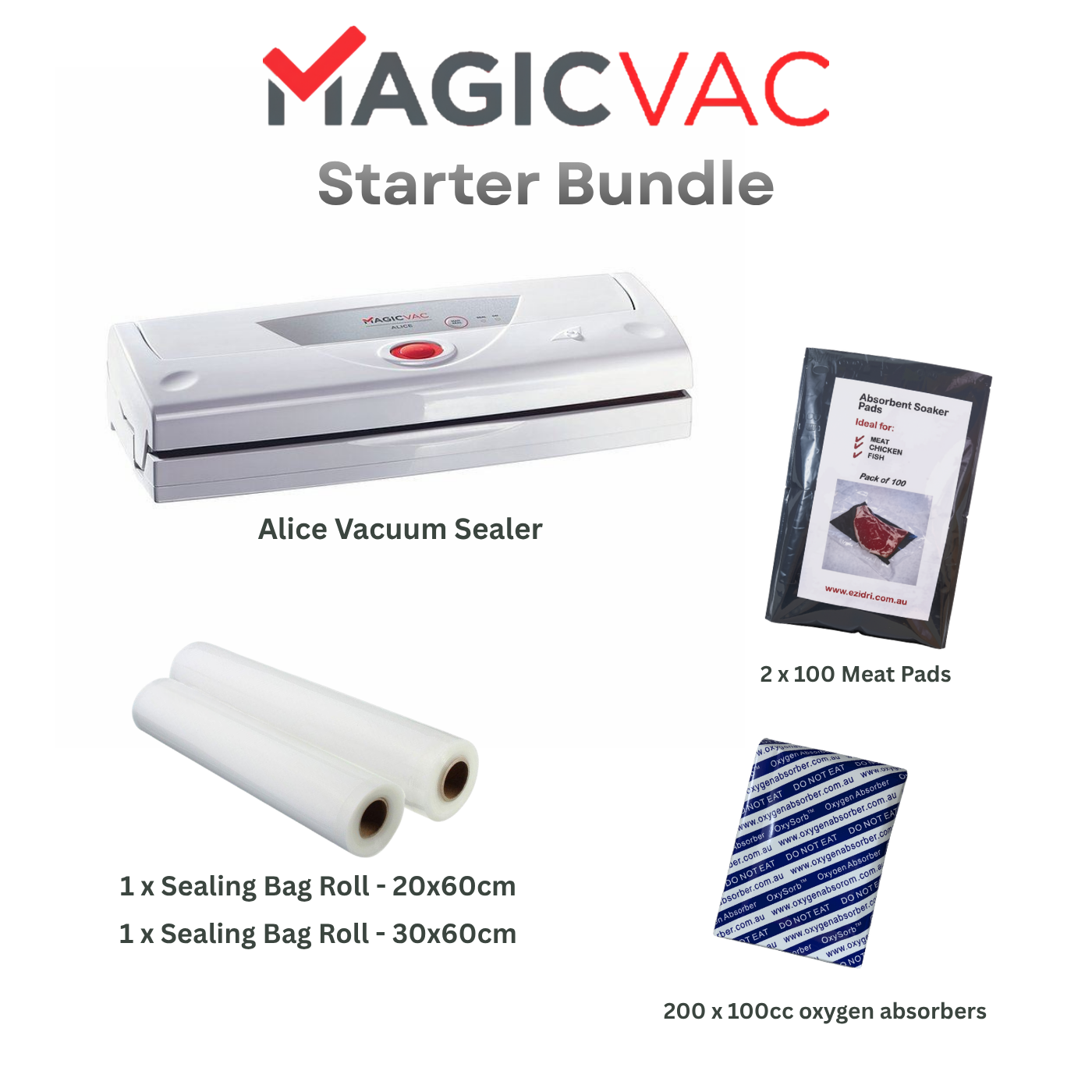 Magic Vac Alice Vacuum Sealer – Starter Bundle