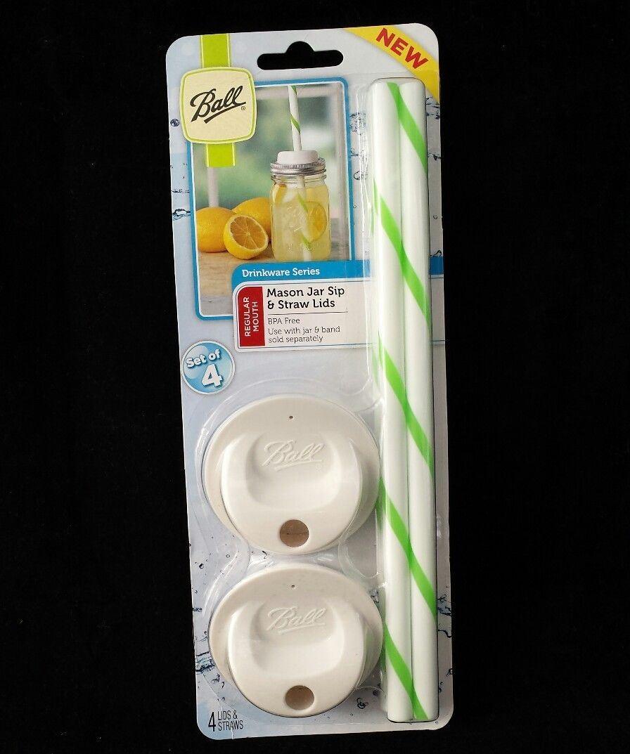 Ball Sip and Straw Lids Pack of 4 Regular Mouth - OzFarmer