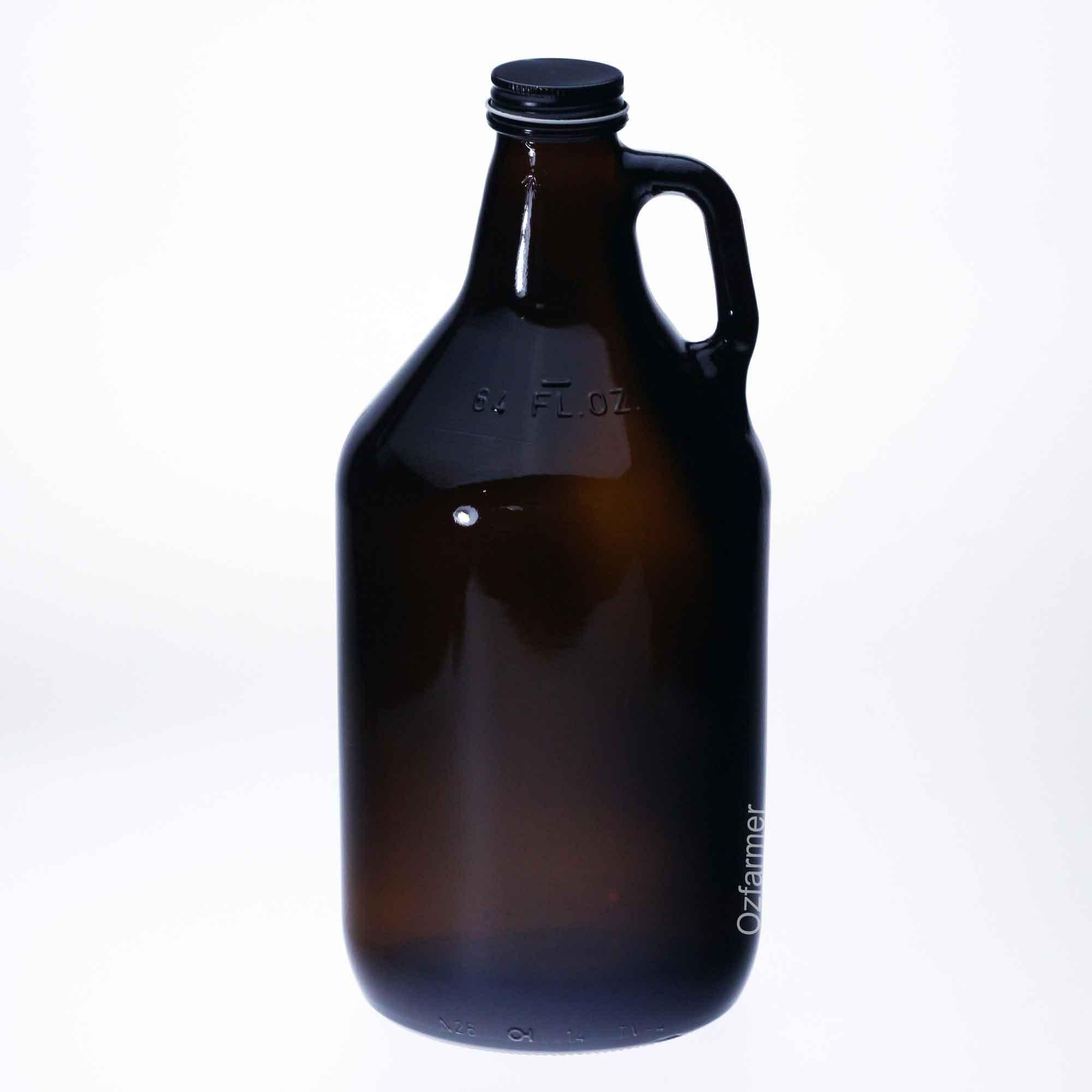 Bell Amber Glass Growler Jar Half Gallon with Lid - OzFarmer