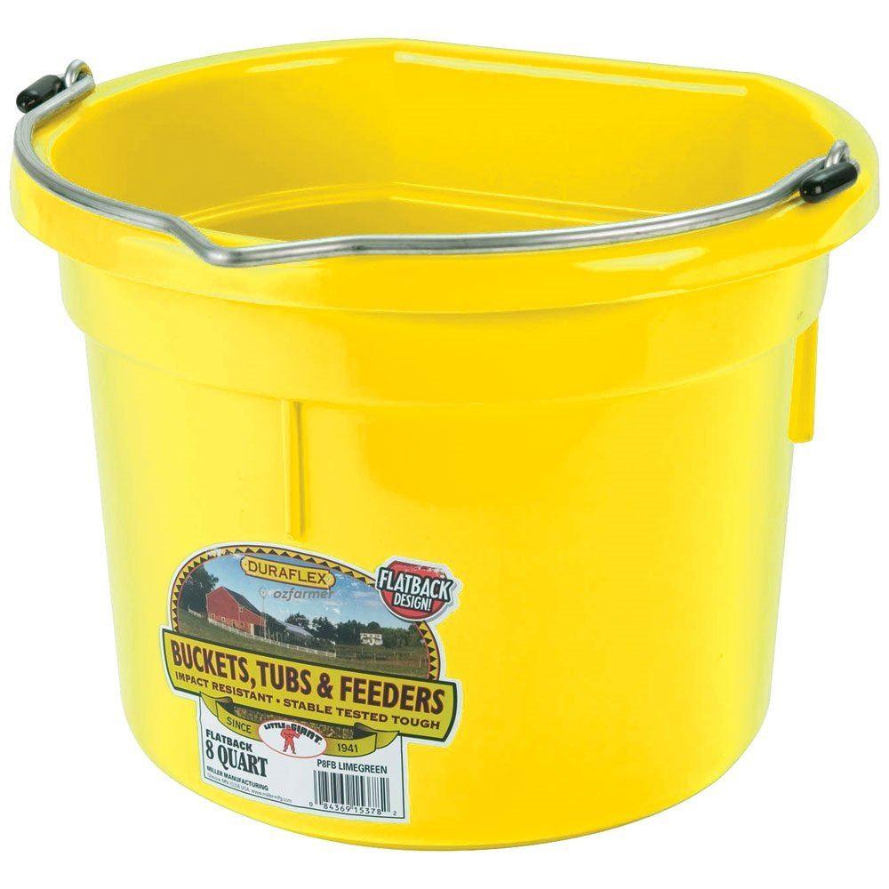 Bucket Plastic Flat Back 19L YELLOW - OzFarmer