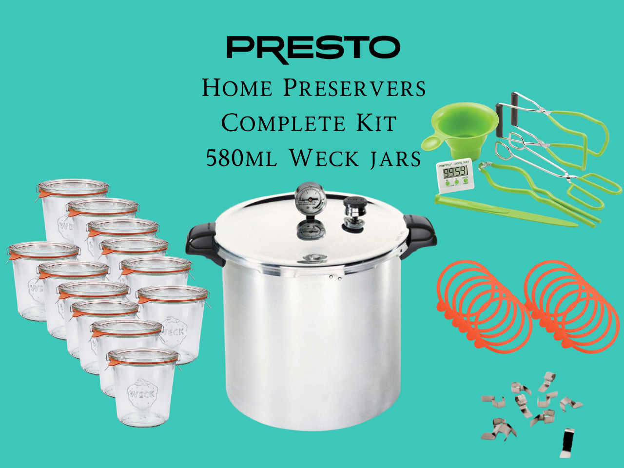 The Complete Presto Canner Bundle with 580ml Weck Jars