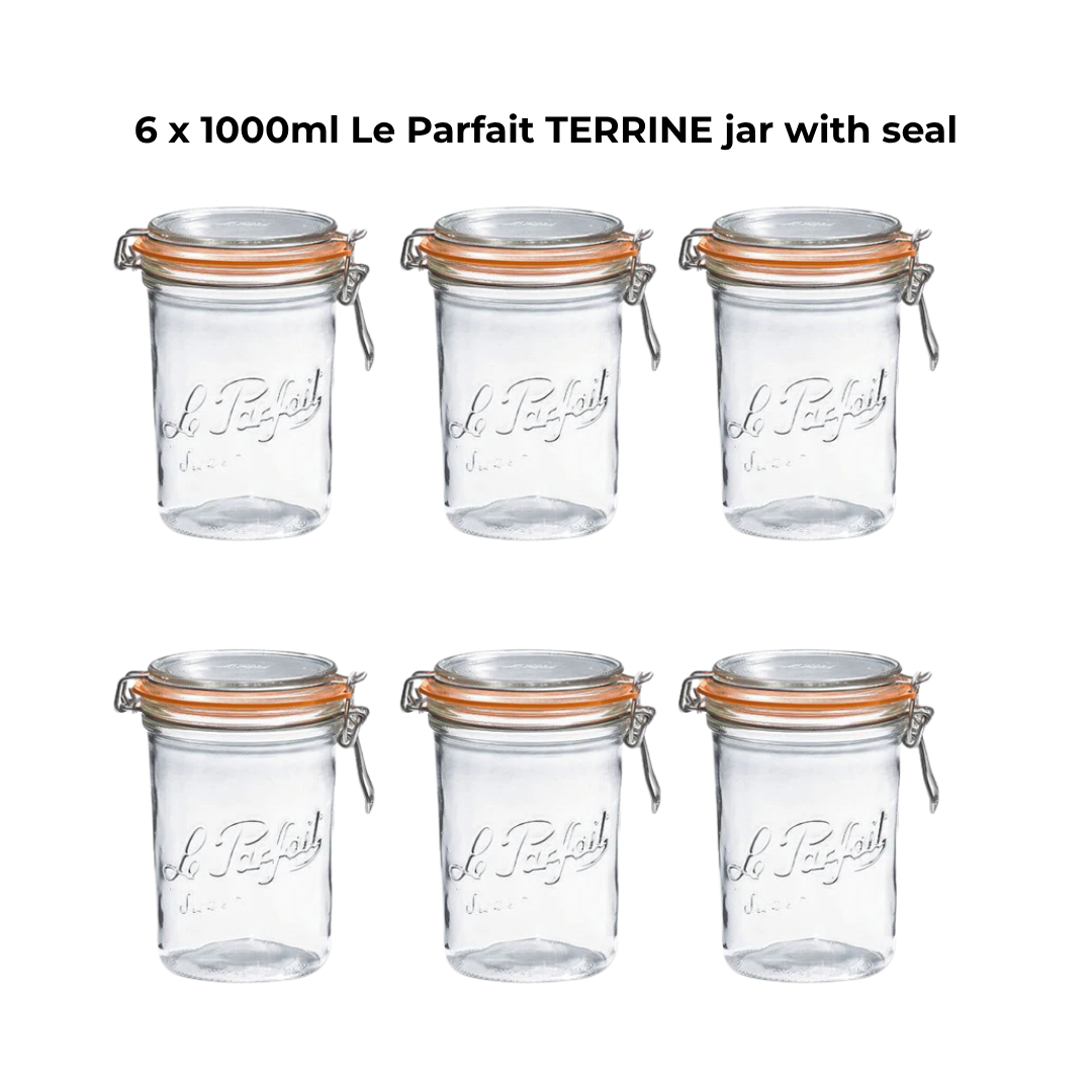 6 x 1000ml Le Parfait TERRINE jar with seal