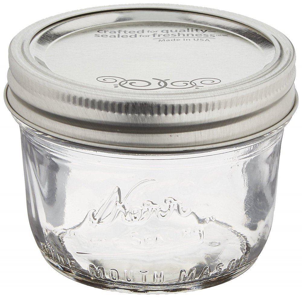 6 x Kerr Half Pint Wide Mouth Jar and Lid