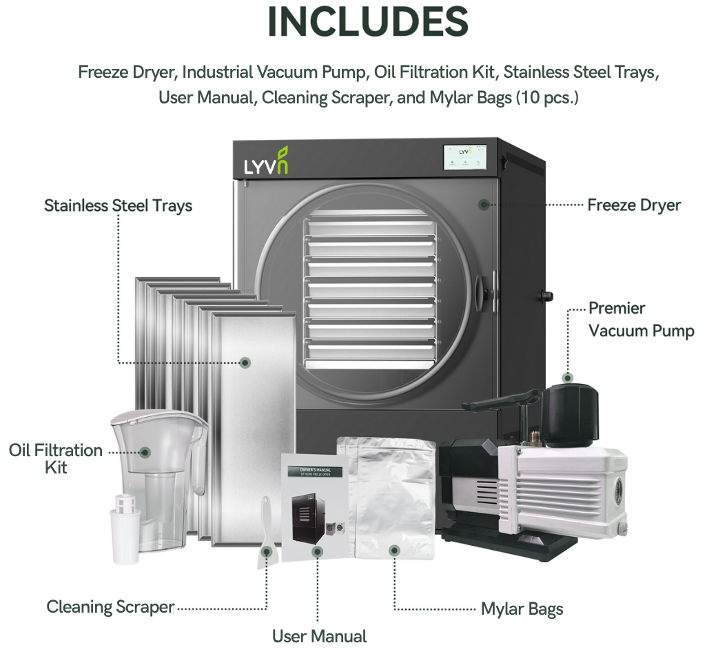 LYVN™ Commercial Freeze Dryer X-Large Black, 7 Tray Model