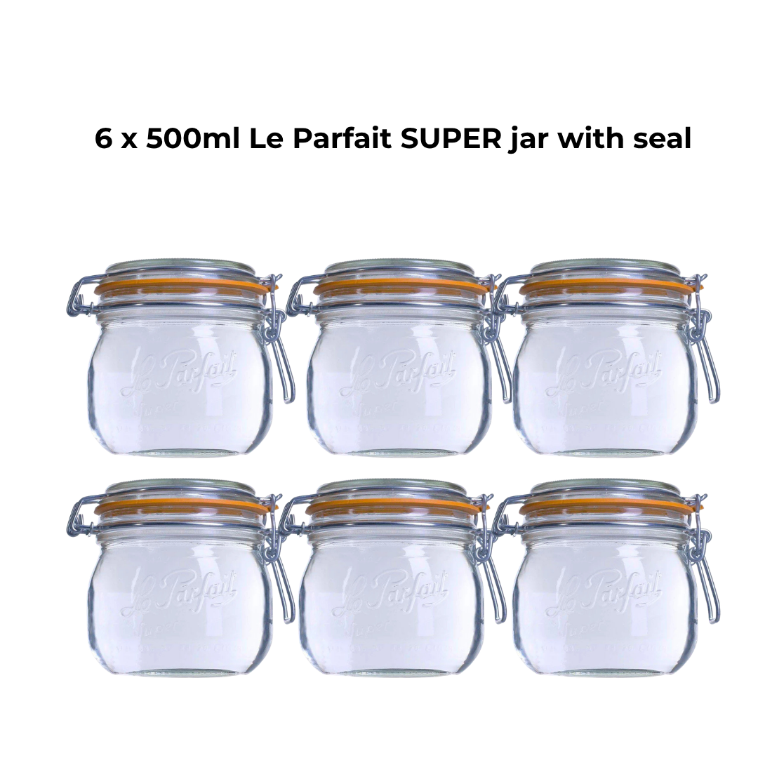 6 x 500ml Le Parfait SUPER jar with seal