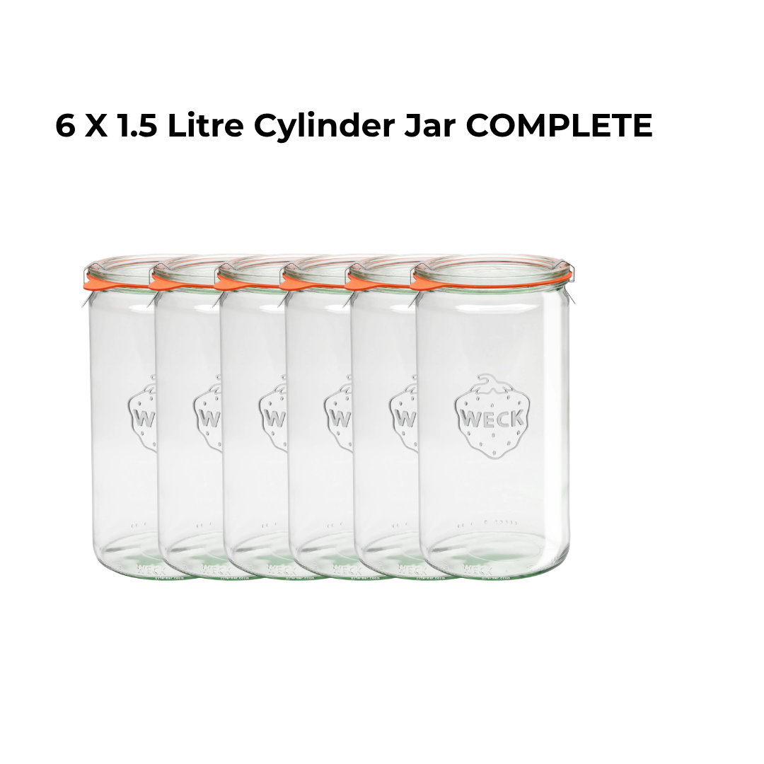 6 X 1.5 Litre Cylinder Jar COMPLETE