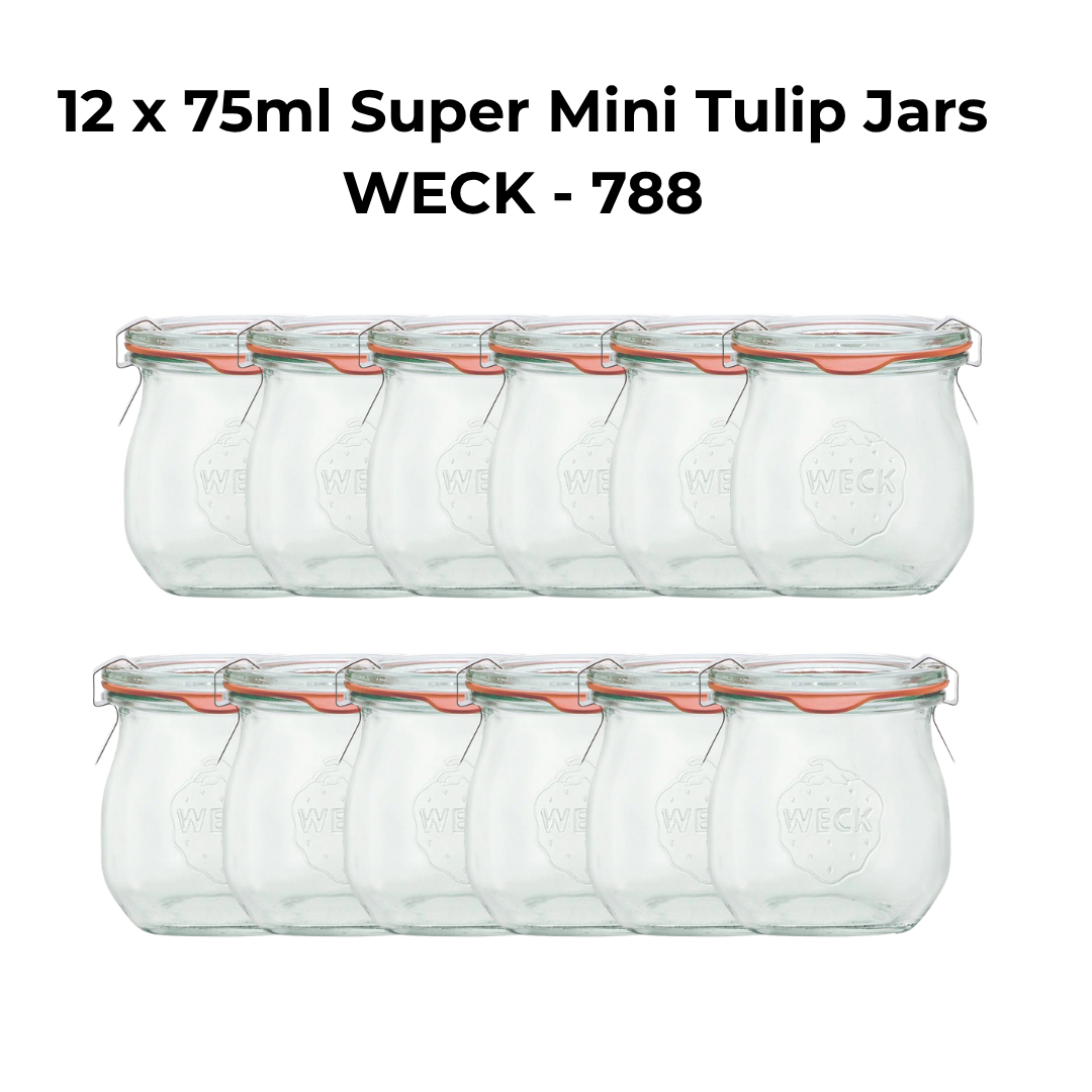 12 x 75ml Super Mini Tulip Jars WECK - 788