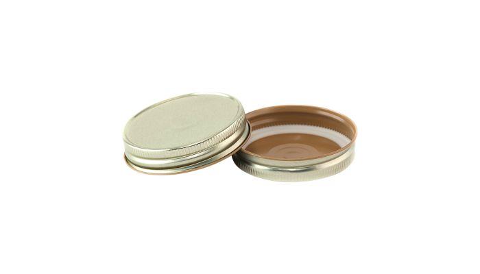 70mm SCREW TOP Lid with Hi-Heat Plastisol and safety button GOLD