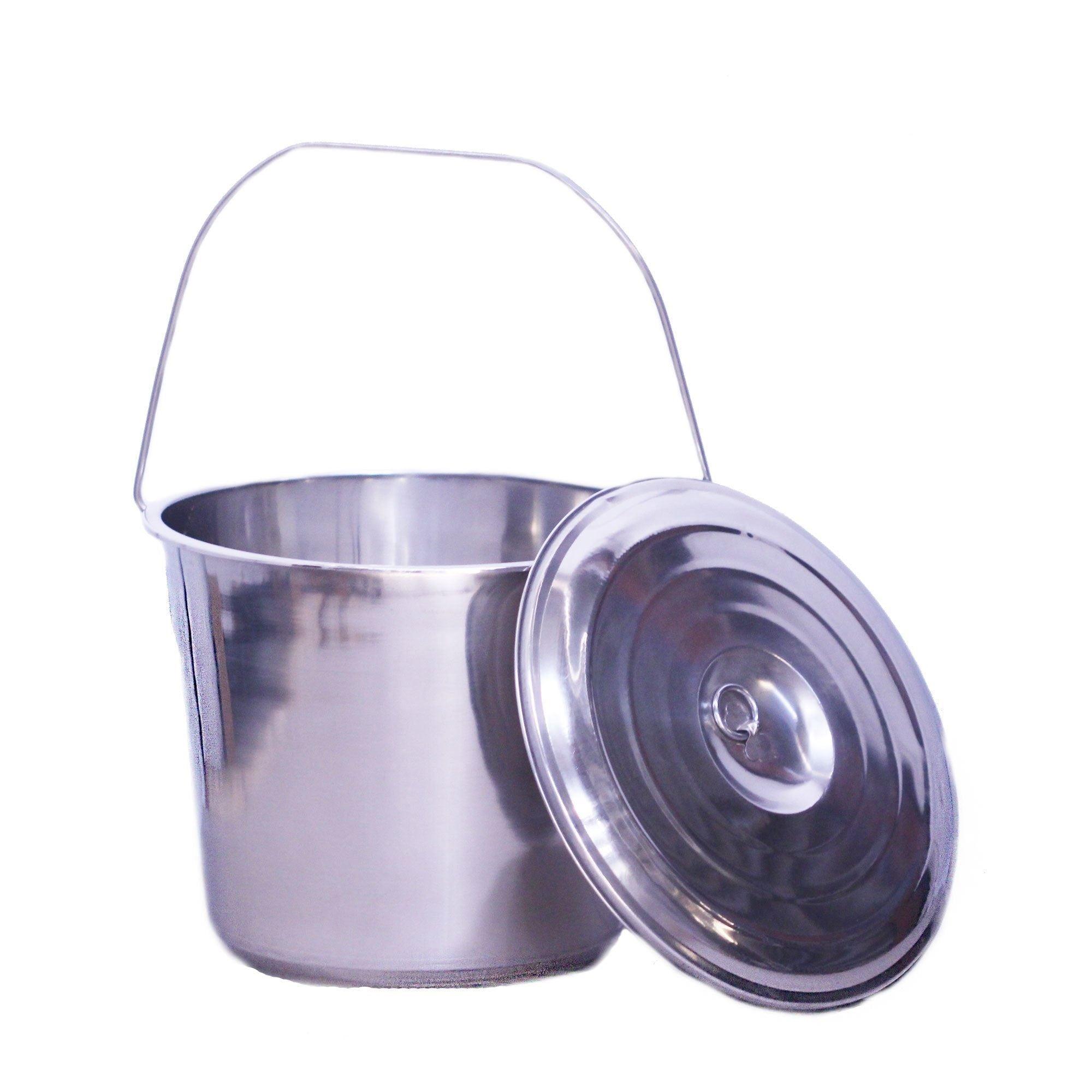 High Quality Milk Bucket 202 Grade Stainless with Lid 17 litre - OzFarmer