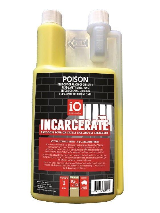 iO Incarcerate 1ltr Pour-on cattle lice and fly treatment – also can be used on horses