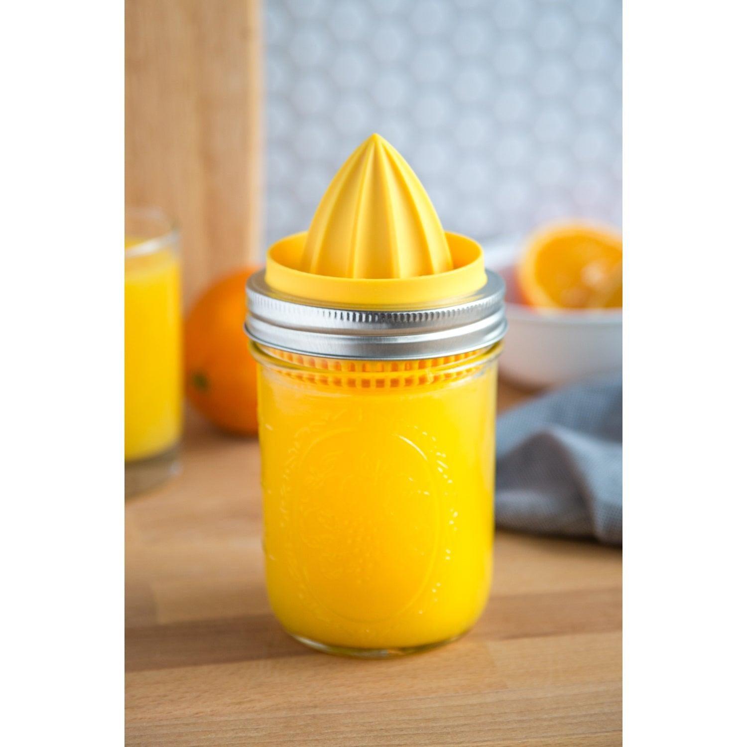 Juicer Lid For Wide Mouth Mason Jars, Yellow - OzFarmer