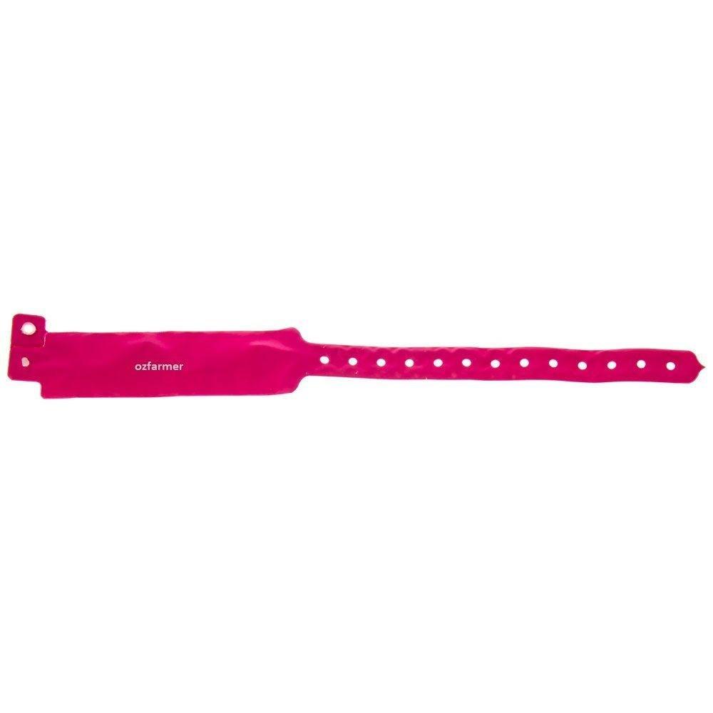 Neck Bands PVC Button Lock for Lambs / Kids 50pk PINK - OzFarmer