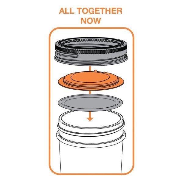 Peach Fruits Jam Lids Suits Regular Mouth Mason Jar Set of 4