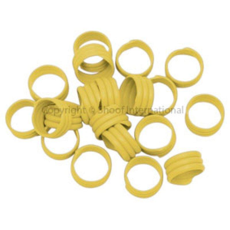 Poultry Leg Bands Plastic 16mm Yellow 20