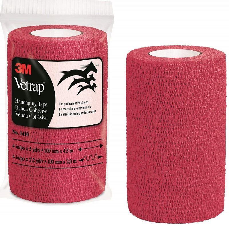 Vetrap Superior Cohesive Elastic Bandage 10cm wide 3M USA Made RED - OzFarmer